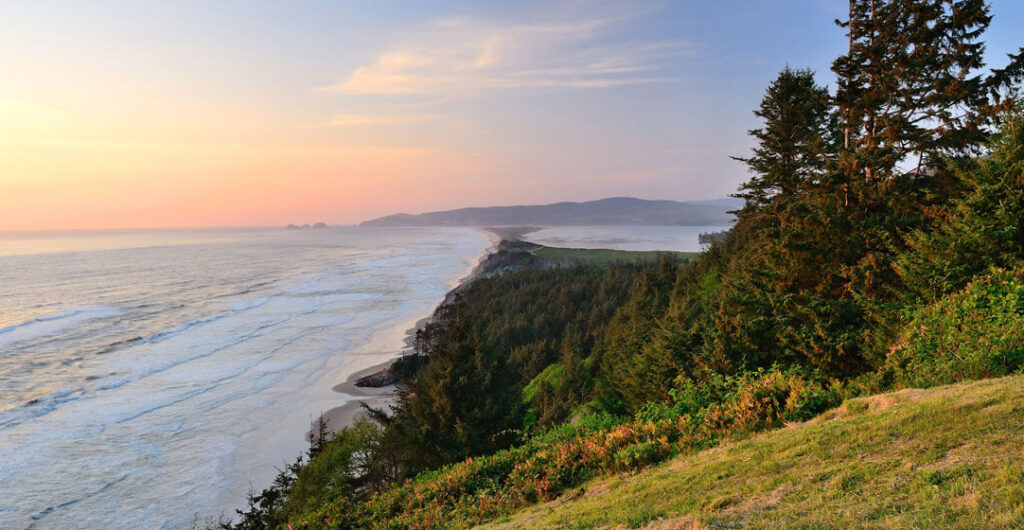 View of the Pacific coast from Cape Lookout along the Oregon Coast