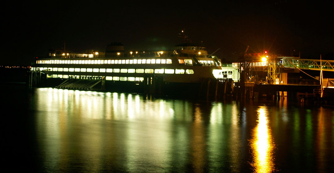 Image of San Juan Ferry at Night