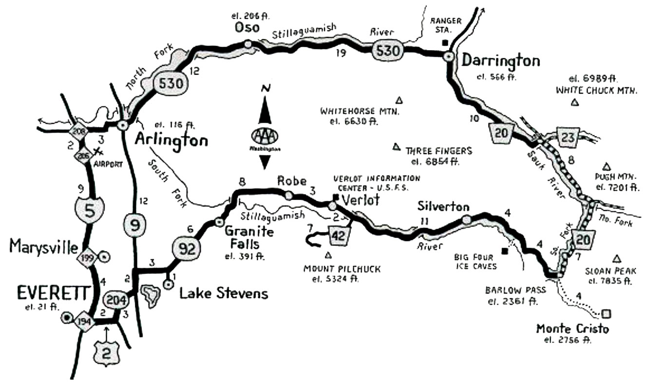 Snohomish County Mountain Loop Map