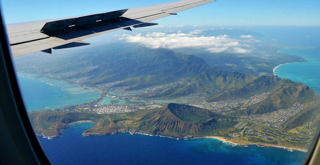 Flight over Honolulu