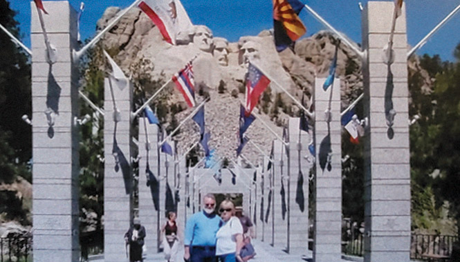 Walmsley's parent at Mount Rushmore