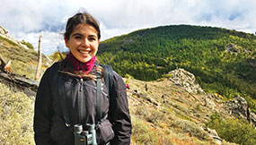 Elisa Lopez, project director at Team Naturaleza, on a hike