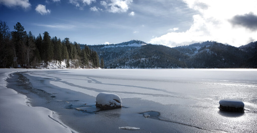 Haunted Frozen Spirit Lake in Idaho Gregory Johnston adobestock
