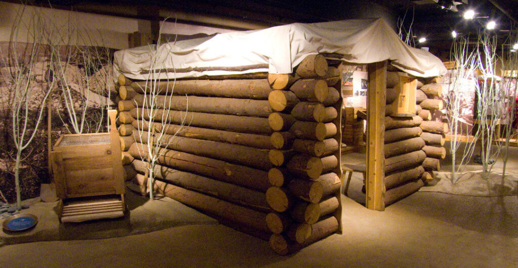Replica of a miner's cabin at the Klonkike Gold Rush Museum in Seattle