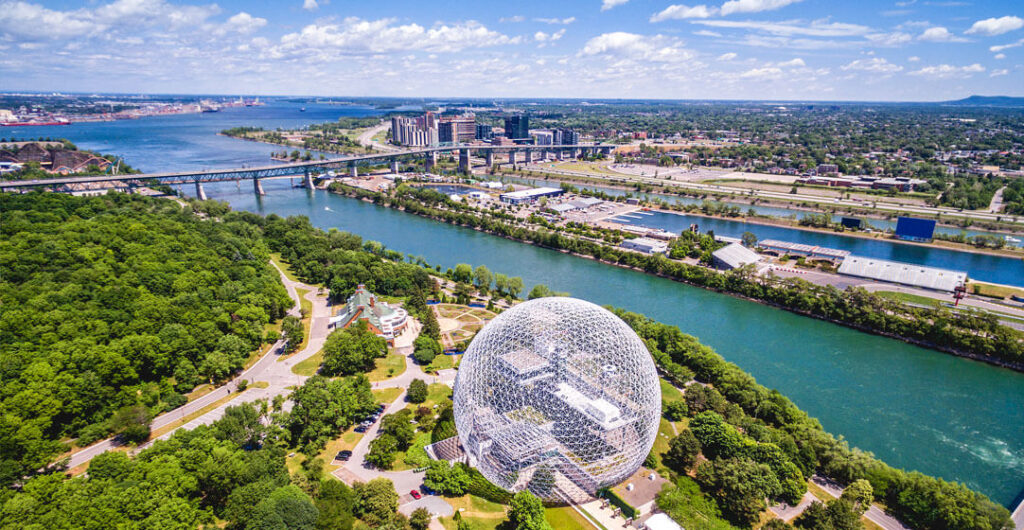 Montreal Biosphere and Saint Lawrence river in Montreal R.M. Nunes AdobeStock