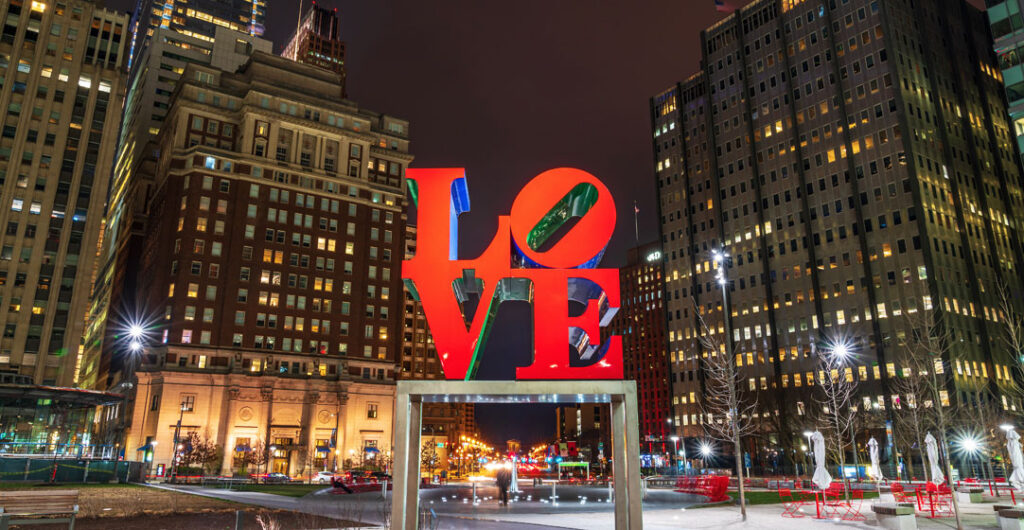 LOVE Park, officially John F. Kennedy Plaza, is part of what makes Philadelphia one of the most romantic cities in the country.