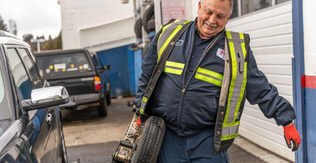 AAA Washington membership includes flat tire changes. That means we will install your spare tire, if available, wherever you happen to be or if you break down on the highway.