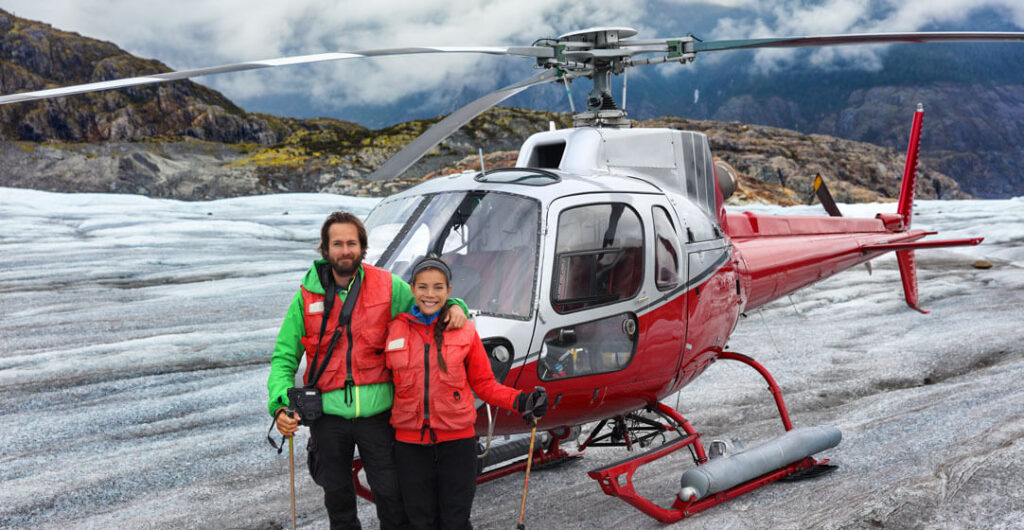 Helicopter tours are a great way to see Alaska port cities