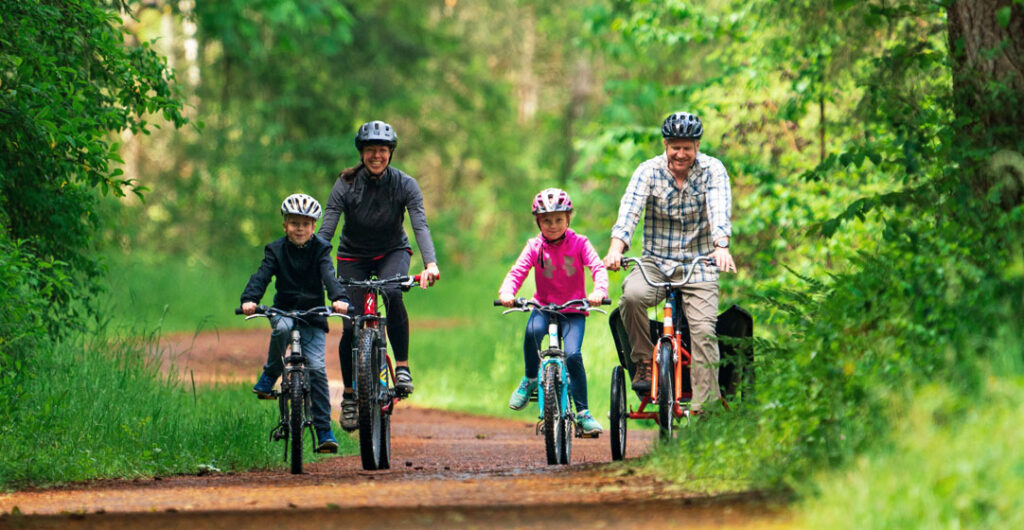 Biking is one of the most popular things to do in Olympia for families. Bring your bikes and plan a cycling adventure during your time in Olympia. Photo: Experience Olympia & Beyond