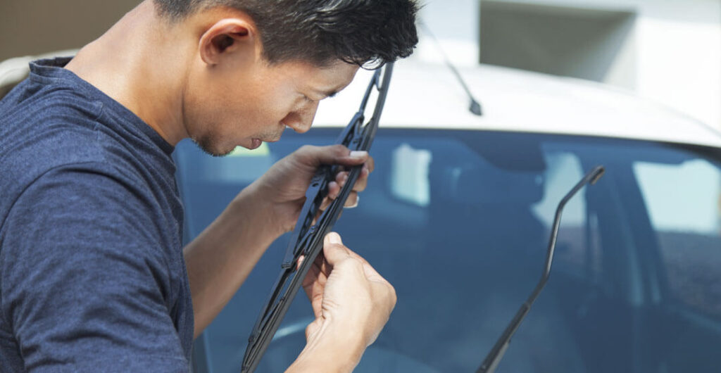 Changing your windshield wiper blades tops our spring car maintenance list.