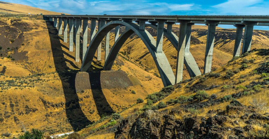 Fred G. Redmon Memorial Bridge, also known as the Selah Creek Bridge, in Yakima, Washington
