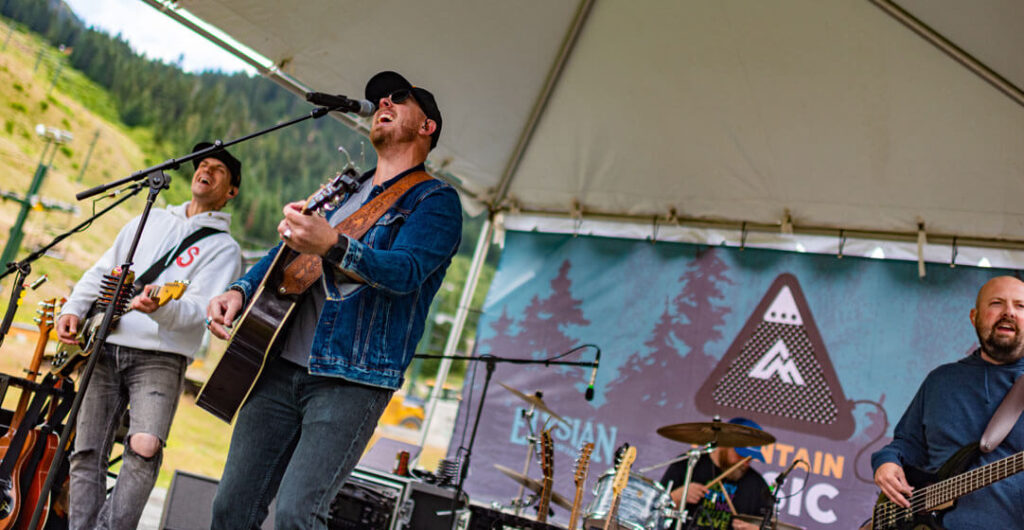 Bring a blanket and lawn chairs for the free Mountain Music Series this summer at Crystal Mountain. Pictured here, the Aaron Crawford Band. Photo: Crystal Mountain, Christy Pelland