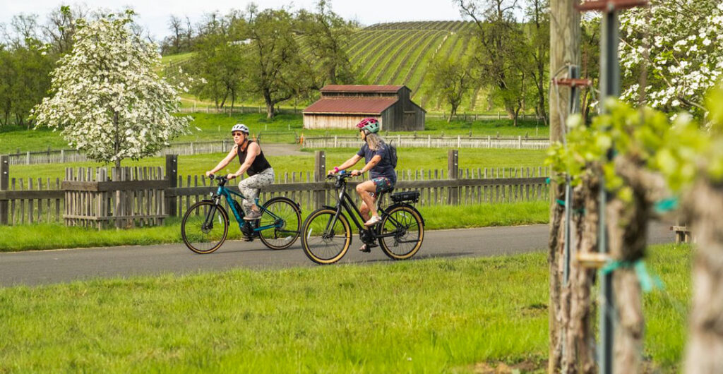Cycling offers a fresh viewpoint for exploring wineries. Photo: Brady Lawrence, Visit Walla Walla